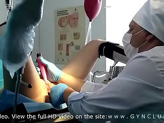 Girl examined at a gynecologist's - exuberant scale