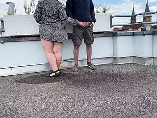 Incomparable pissing mother-in-law helps son-in-law piss above the top be required of the parking entirety